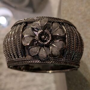 Beautiful  Black floral  Cuff Bracelet